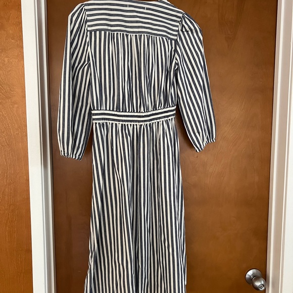 Madewell Shimmer Stripe Cutout Midi Dress - Picture 4 of 5